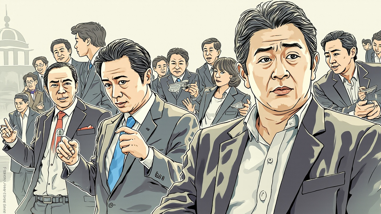 高市内阁集体递交辞呈现场